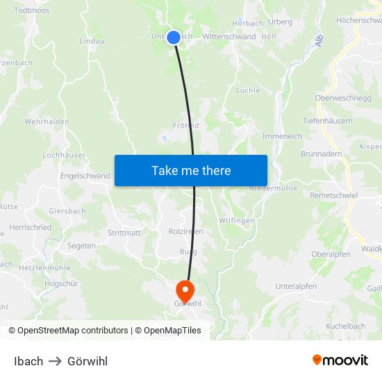 Ibach to Görwihl map