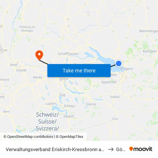 Verwaltungsverband Eriskirch-Kressbronn am Bodensee-Langenargen to Görwihl map