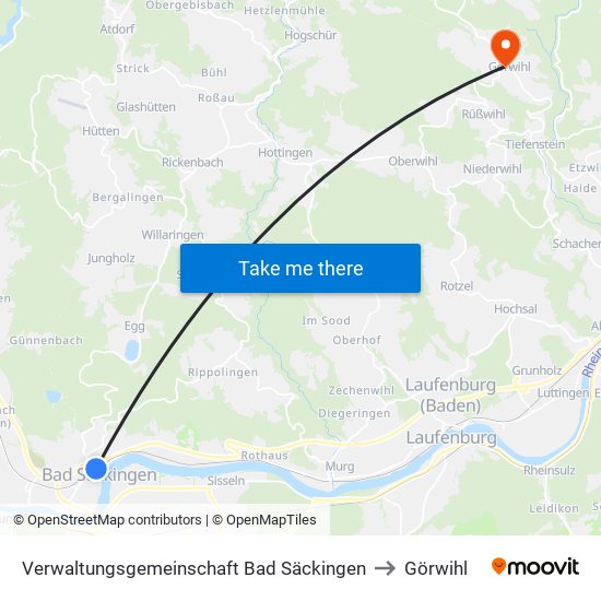 Verwaltungsgemeinschaft Bad Säckingen to Görwihl map