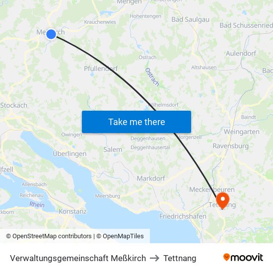Verwaltungsgemeinschaft Meßkirch to Tettnang map