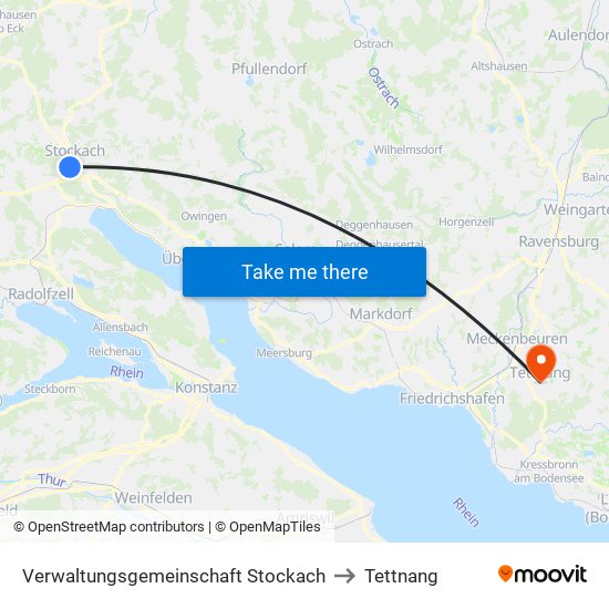 Verwaltungsgemeinschaft Stockach to Tettnang map