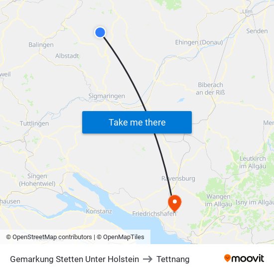 Gemarkung Stetten Unter Holstein to Tettnang map