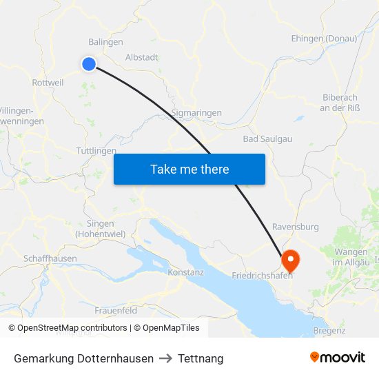 Gemarkung Dotternhausen to Tettnang map