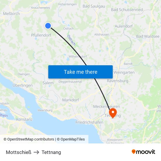 Mottschieß to Tettnang map