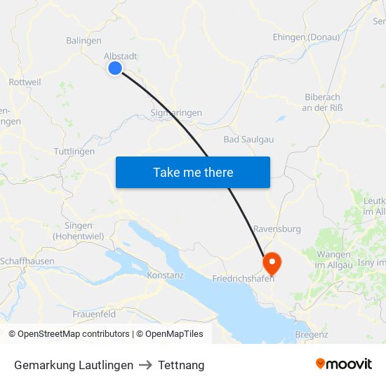 Gemarkung Lautlingen to Tettnang map