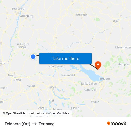 Feldberg (Ort) to Tettnang map