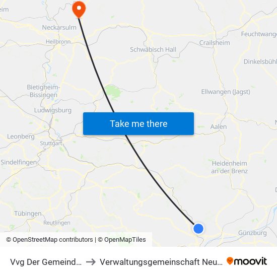 Vvg Der Gemeinde Dornstadt to Verwaltungsgemeinschaft Neuenstadt am Kocher map