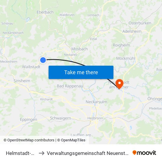 Helmstadt-Bargen to Verwaltungsgemeinschaft Neuenstadt am Kocher map