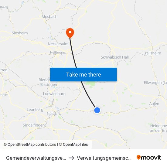 Gemeindeverwaltungsverband Plüderhausen-Urbach to Verwaltungsgemeinschaft Neuenstadt am Kocher map