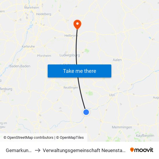 Gemarkung Zell to Verwaltungsgemeinschaft Neuenstadt am Kocher map