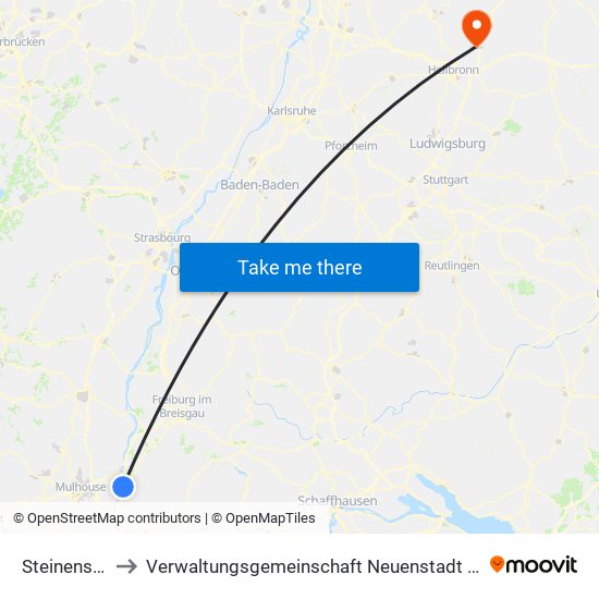 Steinenstadt to Verwaltungsgemeinschaft Neuenstadt am Kocher map