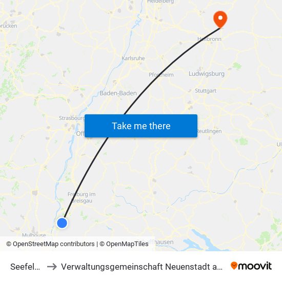 Seefelden to Verwaltungsgemeinschaft Neuenstadt am Kocher map