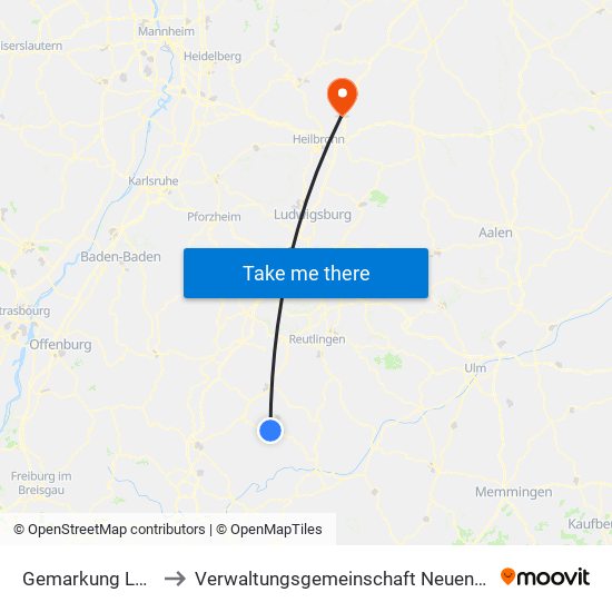 Gemarkung Lautlingen to Verwaltungsgemeinschaft Neuenstadt am Kocher map