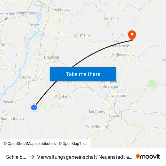 Schielberg to Verwaltungsgemeinschaft Neuenstadt am Kocher map