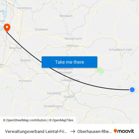 Verwaltungsverband Leintal-Frickenhofer Höhe to Oberhausen-Rheinhausen map
