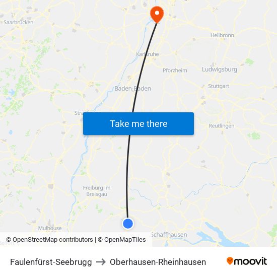 Faulenfürst-Seebrugg to Oberhausen-Rheinhausen map