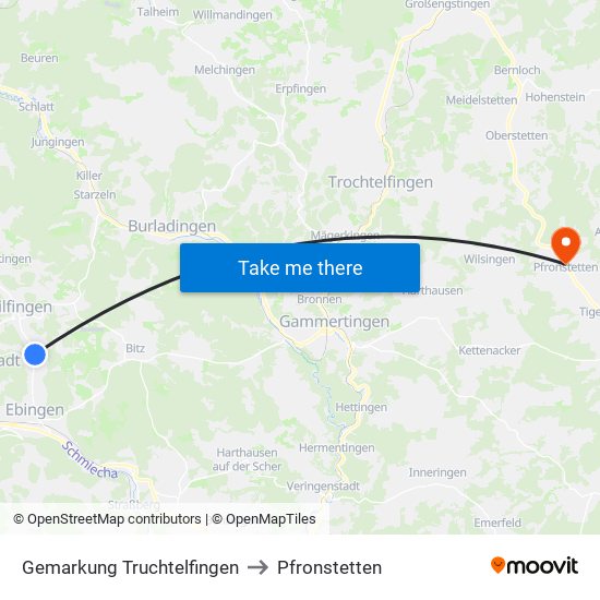 Gemarkung Truchtelfingen to Pfronstetten map