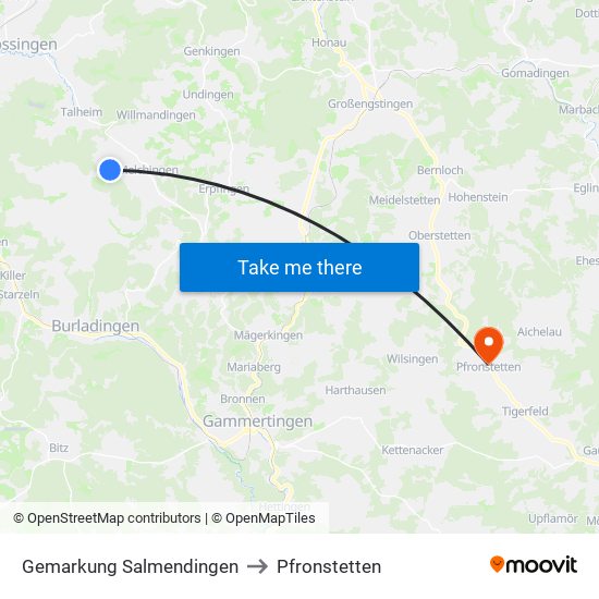 Gemarkung Salmendingen to Pfronstetten map