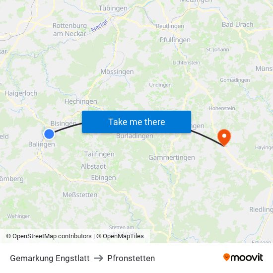 Gemarkung Engstlatt to Pfronstetten map
