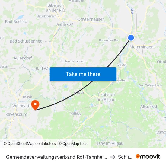 Gemeindeverwaltungsverband Rot-Tannheim to Schlier map