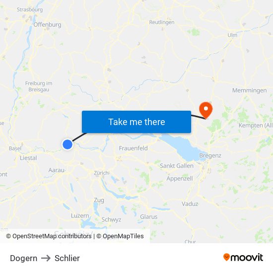 Dogern to Schlier map