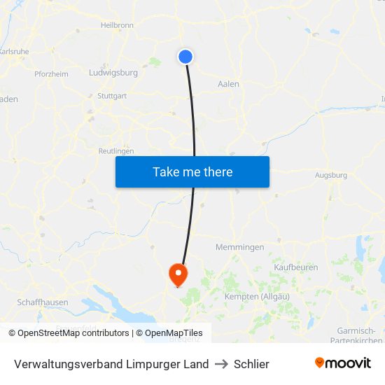Verwaltungsverband Limpurger Land to Schlier map