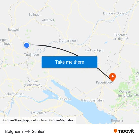 Balgheim to Schlier map
