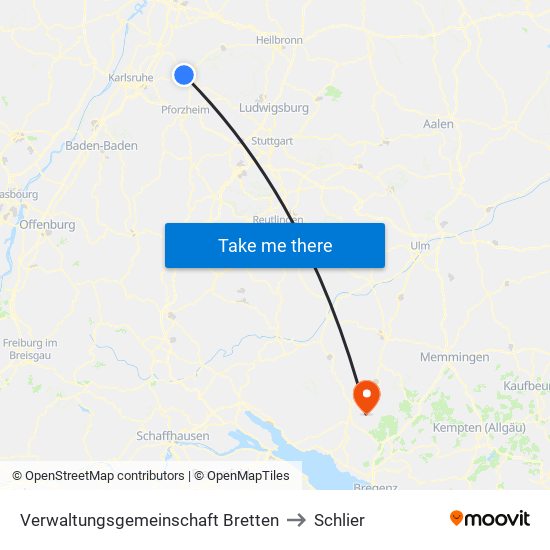 Verwaltungsgemeinschaft Bretten to Schlier map