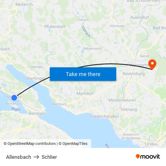 Allensbach to Schlier map