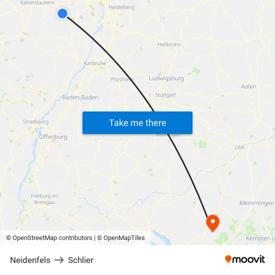 Neidenfels to Schlier map