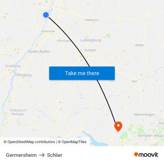 Germersheim to Schlier map