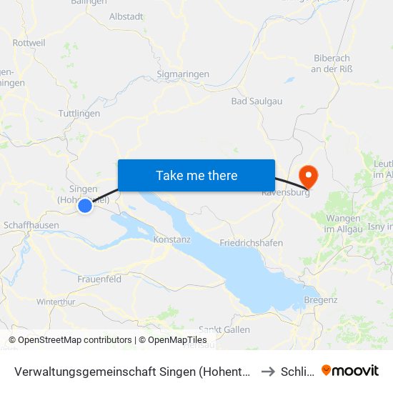 Verwaltungsgemeinschaft Singen (Hohentwiel) to Schlier map