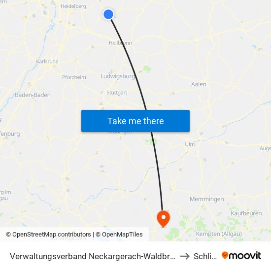 Verwaltungsverband Neckargerach-Waldbrunn to Schlier map