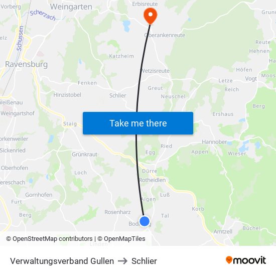 Verwaltungsverband Gullen to Schlier map