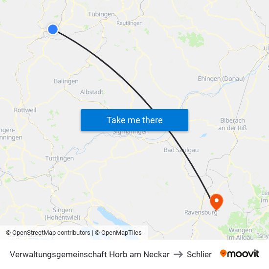 Verwaltungsgemeinschaft Horb am Neckar to Schlier map