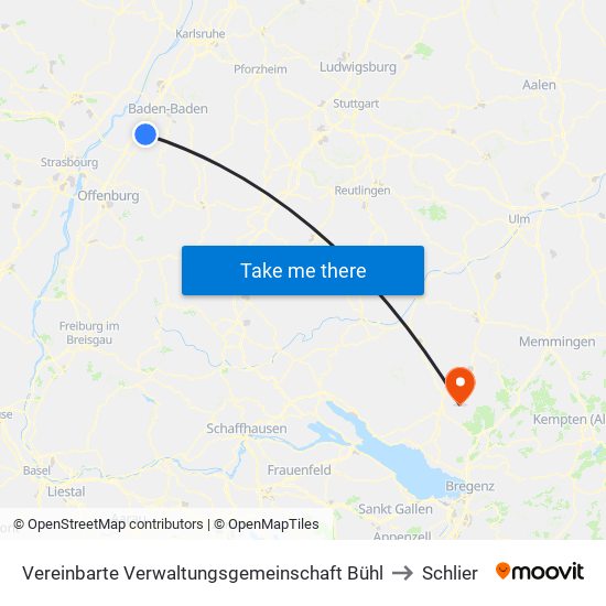 Vereinbarte Verwaltungsgemeinschaft Bühl to Schlier map