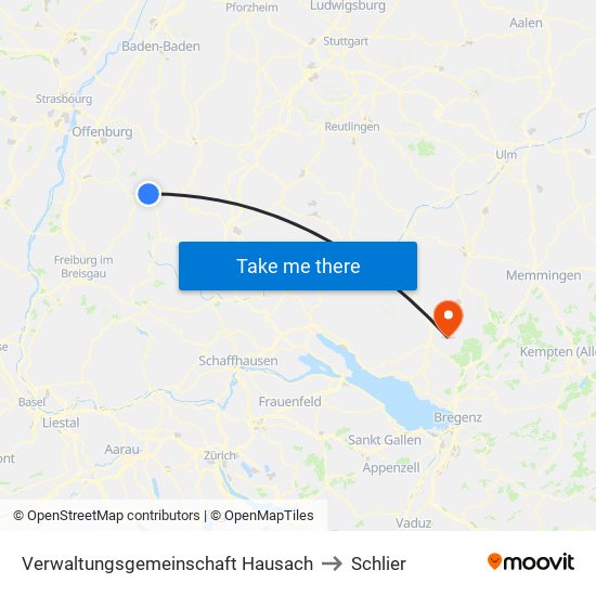 Verwaltungsgemeinschaft Hausach to Schlier map