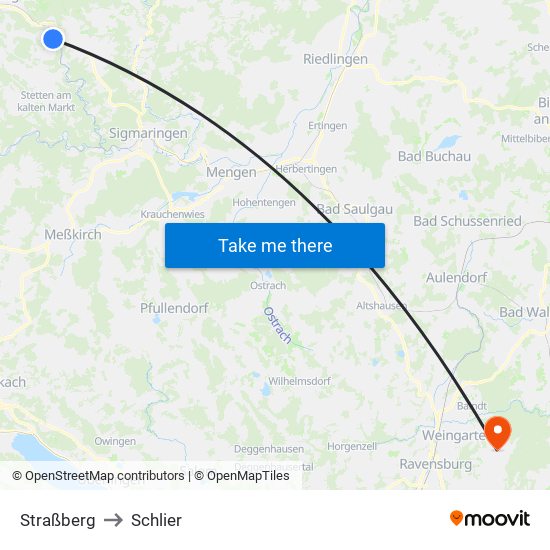 Straßberg to Schlier map