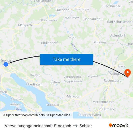 Verwaltungsgemeinschaft Stockach to Schlier map