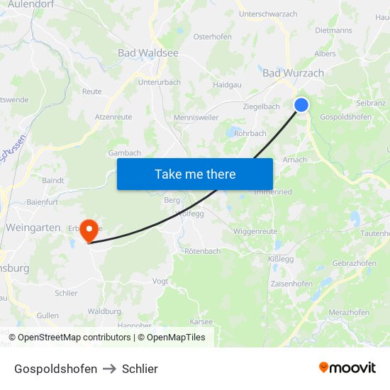 Gospoldshofen to Schlier map