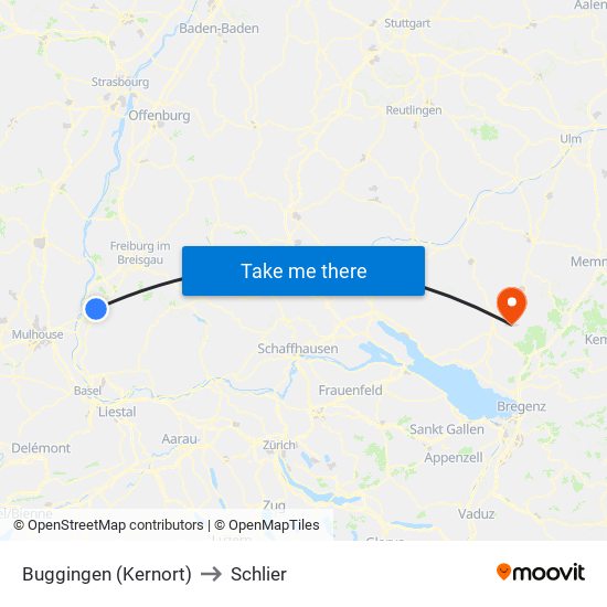 Buggingen (Kernort) to Schlier map