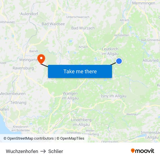 Wuchzenhofen to Schlier map