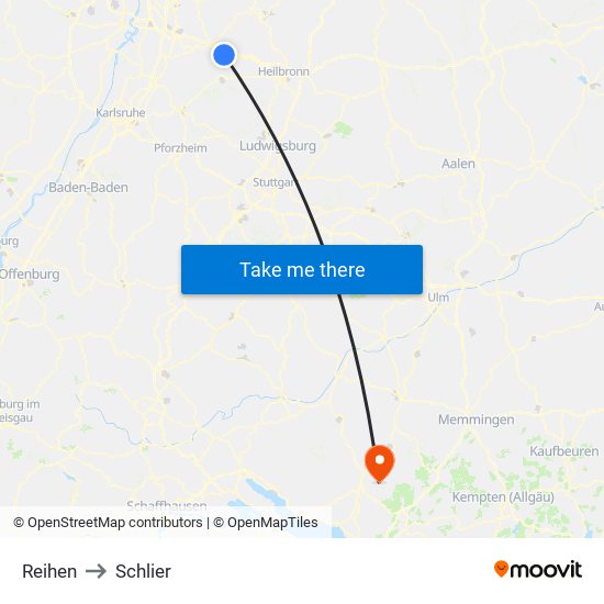 Reihen to Schlier map