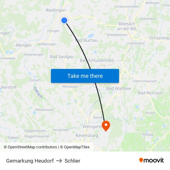 Gemarkung Heudorf to Schlier map