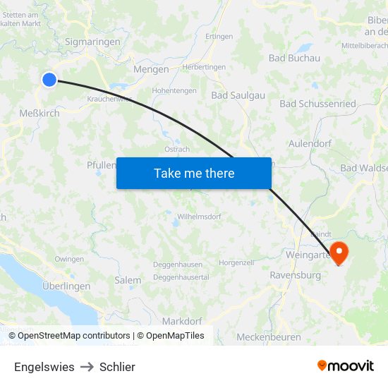 Engelswies to Schlier map