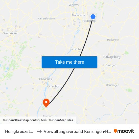 Heiligkreuzsteinach to Verwaltungsverband Kenzingen-Herbolzheim map