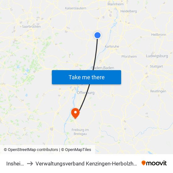 Insheim to Verwaltungsverband Kenzingen-Herbolzheim map