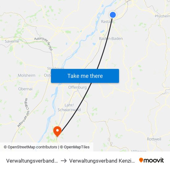 Verwaltungsverband Durmersheim to Verwaltungsverband Kenzingen-Herbolzheim map