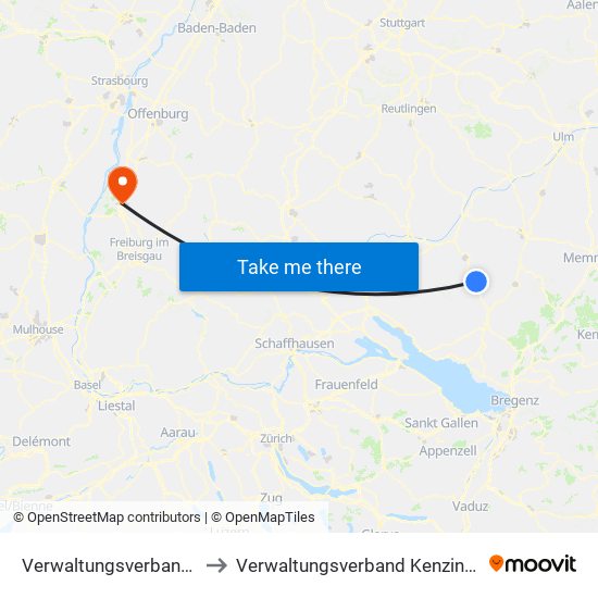 Verwaltungsverband Altshausen to Verwaltungsverband Kenzingen-Herbolzheim map