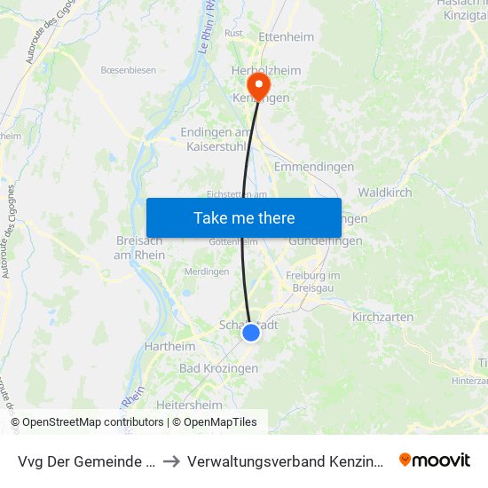 Vvg Der Gemeinde Schallstadt to Verwaltungsverband Kenzingen-Herbolzheim map